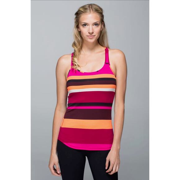 Lululemon Athletica Refresh Racer tank top striped - Picture 1 of 8